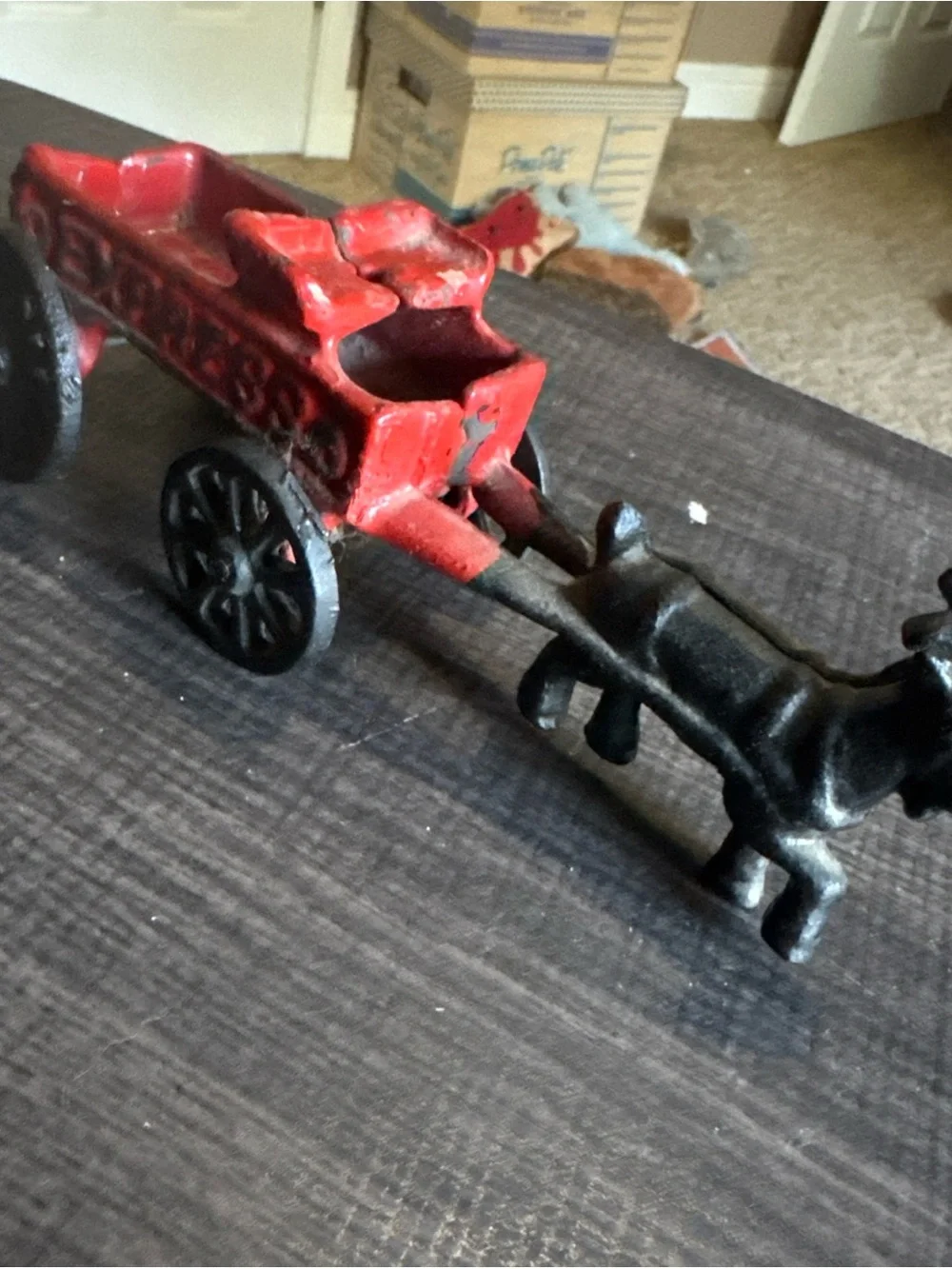 Vintage Cast Iron Express Wagon/Cart With Goat Pulling